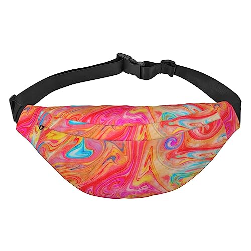 Bunte Marmor Ölgemälde Design Taille Pack für Männer Frauen Einstellbare Gürtel Fanny Taille Tasche Rave Mode Pack Bauchtasche Reise Geldbörsen, Siehe Abbildung, Einheitsgröße, Lässiger Tagesrucksack von XVBCDFG