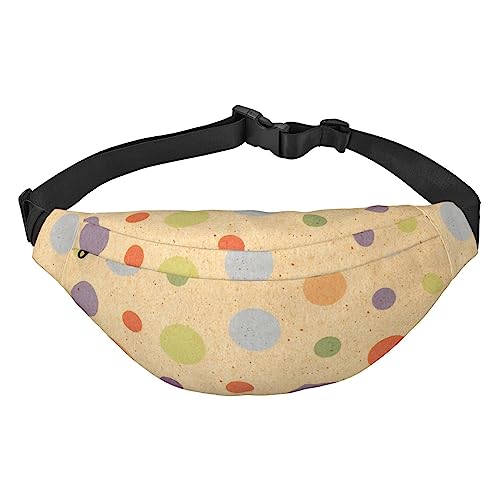 Bunte Polka Dot Muster Taille Pack für Männer Frauen Einstellbare Gürtel Fanny Taille Tasche Rave Mode Pack Bauchtasche Reise Geldbörsen, Siehe Abbildung, Einheitsgröße, Lässiger Tagesrucksack von XVBCDFG