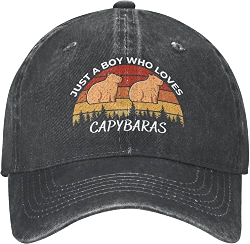 Capybara-Mütze, Mütze „Just A Boy Who Loves Capybaras, Mütze für Herren, Baseballmützen, verstellbare Mütze von XVBCDFG