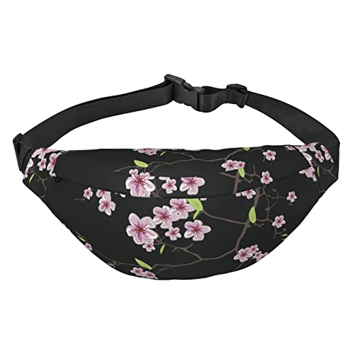 Cherry Blossoms Flower Pattern Waist Pack for Men Women Adjustable Belt Fanny Waist Bag Rave Fashion Pack Bum Bag Travel Pursemen, Siehe Abbildung, Einheitsgröße, Lässiger Tagesrucksack von XVBCDFG