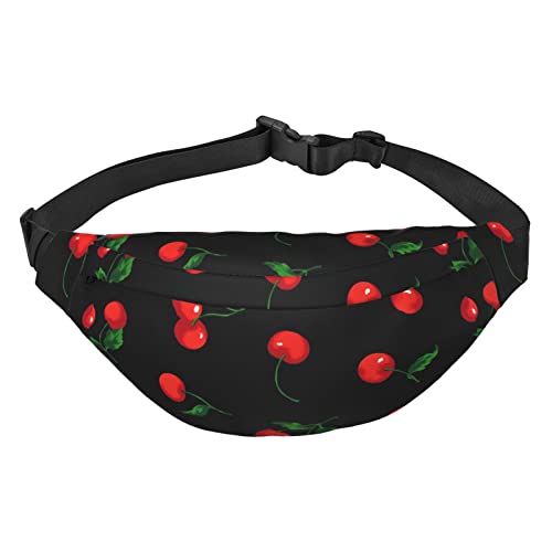 Cherry Fruit Pattern Waist Pack for Men Women Adjustable Belt Fanny Waist Bag Rave Fashion Pack Bum Bag Travel Pursemen, Siehe Abbildung, Einheitsgröße, Lässiger Tagesrucksack von XVBCDFG