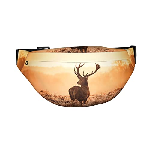 Deer Wilderness Nature Countryside Fanny Pack for Women Man, Adjustable Casual Waist Belt Bag Crossbody for Sports Travel Hiking Running Jogging, Siehe Abbildung, Einheitsgröße, Lässiger Tagesrucksack von XVBCDFG