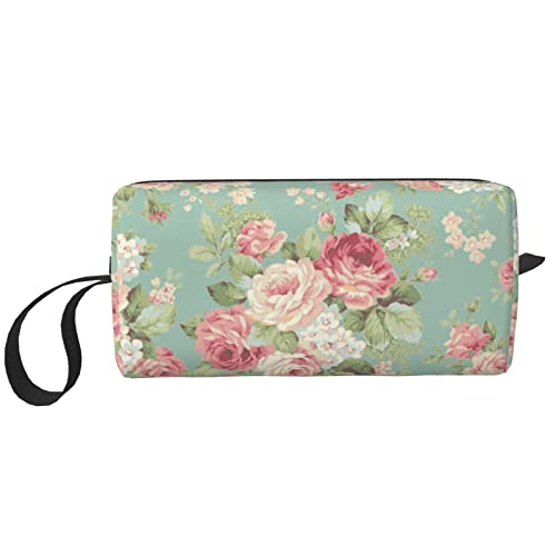 Flamingo Blume Kosmetik Make-up Tasche Frauen Geldbörse Beutel Kleine Reise Kulturbeutel Zubehör Organizer, Blume Geldbörse Tasche, Einheitsgröße, Taschen-Organizer von XVBCDFG