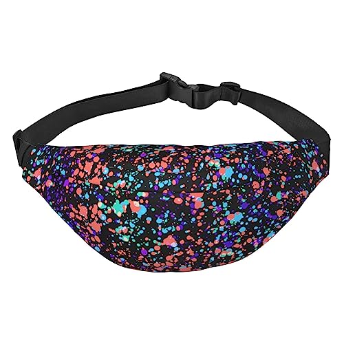 Glow in Dark Splatter Neon Waist Pack for Men Women Adjustable Belt Fanny Waist Bag Rave Fashion Pack Bum Bag Travel Pursemen, Siehe Abbildung, Einheitsgröße, Lässiger Tagesrucksack von XVBCDFG