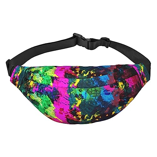 Glow in Dark Splatter Neon Waist Pack for Men Women Adjustable Belt Fanny Waist Bag Rave Fashion Pack Bum Bag Travel Pursemen, Siehe Abbildung, Einheitsgröße, Lässiger Tagesrucksack von XVBCDFG