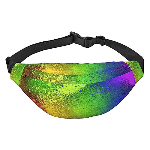 Glow in Dark Splatter Neon Waist Packs Adjustable Casual Waist Bag Pack Hiking Belt Waist Packs, Siehe Abbildung, Einheitsgröße, Lässiger Tagesrucksack von XVBCDFG