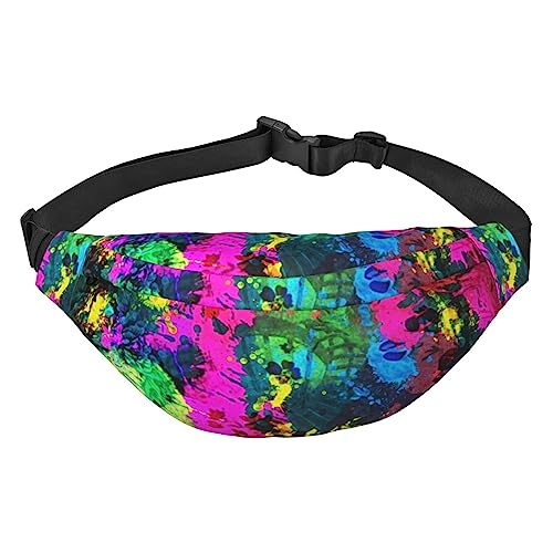 Glow in Dark Splatter Neon Waist Packs Adjustable Casual Waist Bag Pack Hiking Belt Waist Packs, Siehe Abbildung, Einheitsgröße, Lässiger Tagesrucksack von XVBCDFG