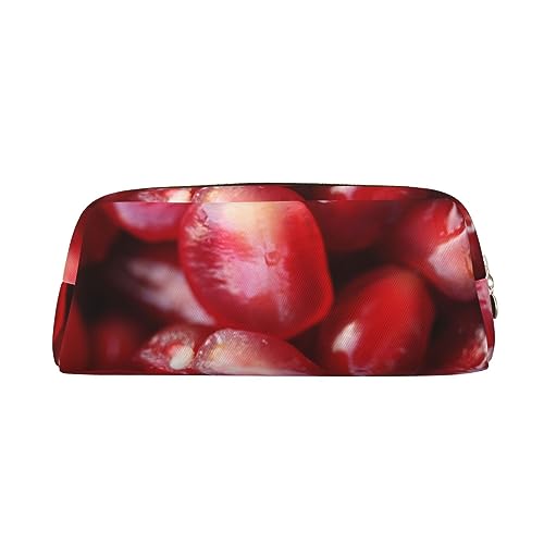 Granatapfel Obst Make-up Tasche Leder Federmäppchen Reise Kulturbeutel Kosmetiktasche Tägliche Aufbewahrungstasche für Frauen, gold, Einheitsgröße, Taschen-Organizer von XVBCDFG