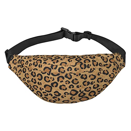 Große Gürteltasche, bedruckt, bunte Streifen, Crossbody-Tasche, freie Anpassung, elastische 3 Reißverschlusstaschen, für Männer und Frauen, Laufen, Reisen, Wild Leopard Animal, Einheitsgröße, Lässiger von XVBCDFG