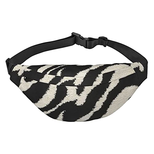 Große Gürteltasche, bedruckt, bunte Streifen, Crossbody-Tasche, freie Anpassung, elastische 3 Reißverschlusstaschen, für Männer und Frauen, Laufen, Reisen, Zebra Tier, Einheitsgröße, Lässiger von XVBCDFG