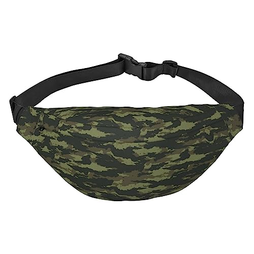 Grüne Palme Blätter Rosa Reise Laufen Große Crossbody Tasche Herren und Damen Sport Hüfttasche Crossbody Tasche, camouflage, Einheitsgröße, Lässiger Tagesrucksack von XVBCDFG