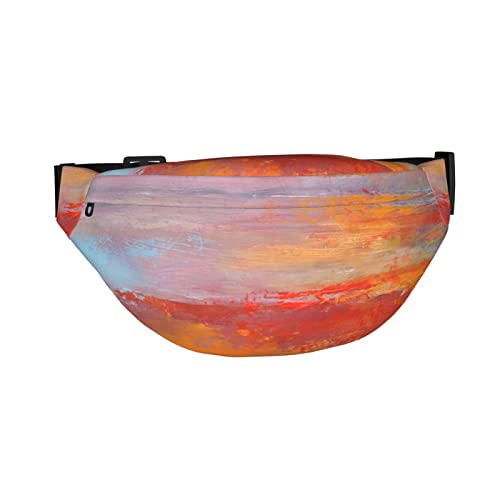 Hot Abstract Orange Blue Sunset Beach Scene Pattern Fanny Pack for Women Man, Adjustable Casual Waist Belt Bag Crossbody for Sports Travel Hiking Running Jogging, Siehe Abbildung, Einheitsgröße, von XVBCDFG