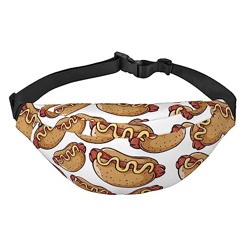 Hot Dog Cartoon Taille Packs Einstellbare Casual Taille Tasche Pack Wandern Gürtel Taille Packs, Siehe Abbildung, Einheitsgröße, Lässiger Tagesrucksack von XVBCDFG