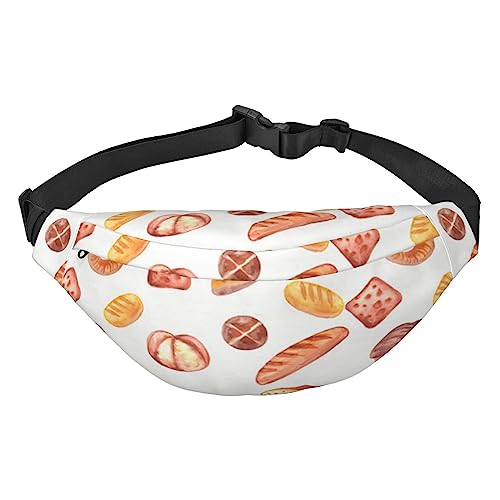 Hüfttasche für Frauen Bemalt Brot Gedruckt Crossbody Fanny Pack mit verstellbarem Gurt Mode Gürteltasche, Siehe Abbildung, Einheitsgröße, Lässiger Tagesrucksack von XVBCDFG