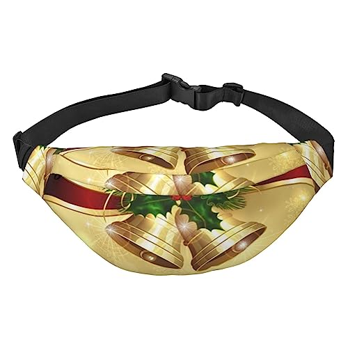 Hüfttasche für Frauen Rot Gold Weihnachten Gedruckt Crossbody Fanny Pack mit verstellbarem Gurt Mode Gürteltasche, Siehe Abbildung, Einheitsgröße, Lässiger Tagesrucksack von XVBCDFG