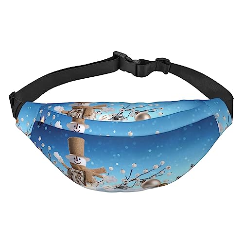 Hüfttasche für Frauen Schneemann Gedruckt Crossbody Fanny Pack mit verstellbarem Gurt Mode Gürteltasche, Siehe Abbildung, Einheitsgröße, Lässiger Tagesrucksack von XVBCDFG