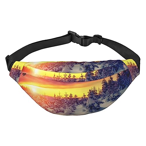 Hüfttasche für Frauen Sonnenuntergang Landschaft gedruckt Crossbody Fanny Pack mit verstellbarem Gurt Mode Gürteltasche, Siehe Abbildung, Einheitsgröße, Lässiger Tagesrucksack von XVBCDFG