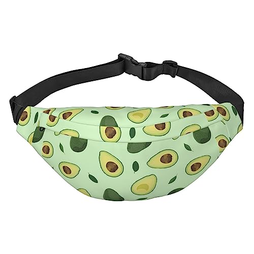 Hüfttasche mit niedlichem Avocado-Muster, verstellbare Gürteltasche für Männer und Frauen, Reisen, Wandern, Radfahren, Laufen, Siehe Abbildung, Einheitsgröße, Lässiger Tagesrucksack von XVBCDFG