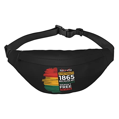 Juneteenth Since 1865 Celebrate Freedom Afican Waist Bag Belt Bag for Running Hiking Travel, Fashion Waist Pack with Adjustable Belt, Siehe Abbildung, Einheitsgröße, Lässiger Tagesrucksack von XVBCDFG