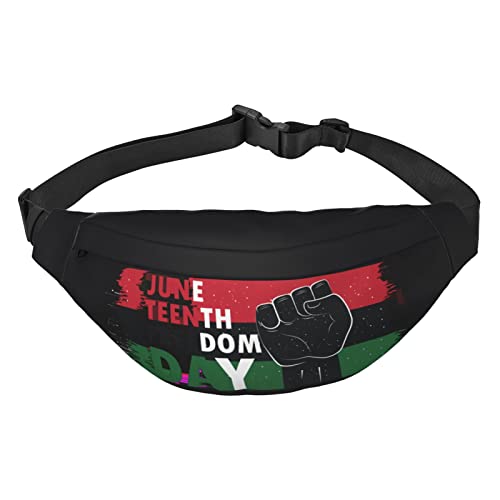 Juneteenth is My Independence Day Waist Packs Adjustable Casual Waist Bag Pack Hiking Belt Waist Packs, Siehe Abbildung, Einheitsgröße, Lässiger Tagesrucksack von XVBCDFG