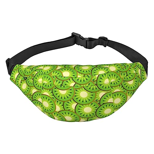 Kiwi Obst Rot Streifen Muster Taille Pack für Männer Frauen Verstellbarer Gürtel Fanny Hüfttasche Rave Fashion Pack Bauchtasche Reise Geldbörsen, Siehe Abbildung, Einheitsgröße, Lässiger Tagesrucksack von XVBCDFG