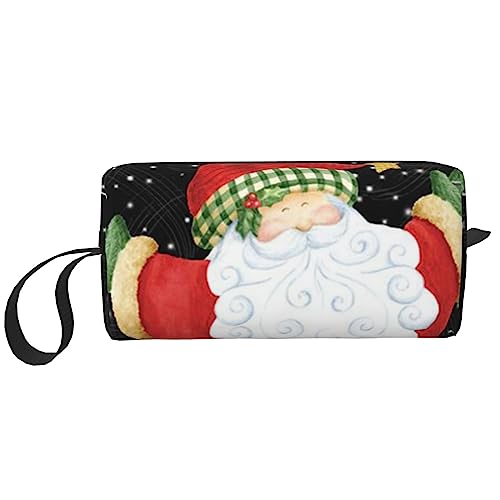 Kosmetiktasche mit Weihnachtsmann-Motiv, große Kapazität, tragbare Reise-Aufbewahrungstasche, täglicher Kulturbeutel, Siehe Abbildung, Einheitsgröße, Taschen-Organizer von XVBCDFG