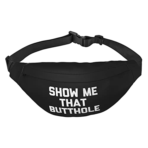 LGBTQ Rainbow Show Me That Butthole Taille Packs Verstellbare Casual Hüfttasche Pack Wandern Gürtel Taille Packs, Siehe Abbildung, Einheitsgröße, Lässiger Tagesrucksack von XVBCDFG