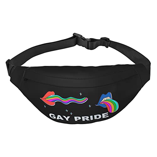 LGBTQ Stolz Mund Regenbogen Homosexuell Taille Packs Einstellbare Casual Taille Tasche Pack Wandern Gürtel Taille Packs, Siehe Abbildung, Einheitsgröße, Lässiger Tagesrucksack von XVBCDFG