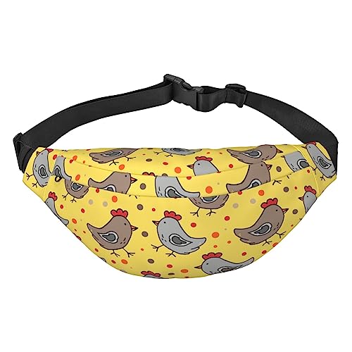 Little Yellow Huhn mit Blumenmuster Taille Packs Verstellbare Casual Hüfttasche Pack Wandern Gürtel Taille Packs, Siehe Abbildung, Einheitsgröße, Lässiger Tagesrucksack von XVBCDFG