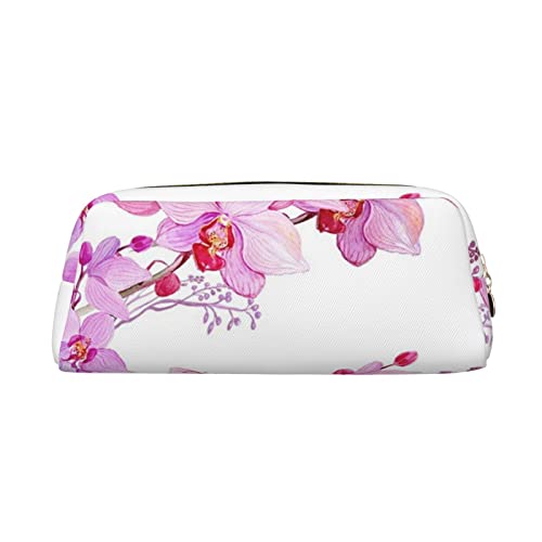 Make-up-Tasche aus Leder mit rosa Blumen und Schmetterlingen, Reise-Kulturbeutel, Kosmetiktasche, tägliche Aufbewahrungstasche für Damen, gold, Einheitsgröße, Taschen-Organizer von XVBCDFG