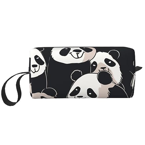 Make-up-Tasche für Damen, niedlicher Panda-Druck, große Kapazität, Kosmetiktaschen, tragbare Kulturtasche, Reise-Aufbewahrung, Siehe Abbildung, Einheitsgröße, Taschen-Organizer von XVBCDFG