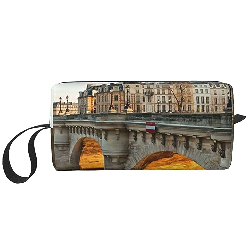 Make-up-Tasche für Frauen, Gruppe von Schmetterlingen, bedruckt, große Kapazität, Kosmetiktaschen, tragbare Kulturtasche, Reise-Aufbewahrung, Landschaft Pont Neuf Paris, Einheitsgröße, von XVBCDFG