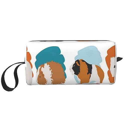 Make-up-Tasche für Frauen, Gruppe von Schmetterlingen, bedruckt, große Kapazität, Kosmetiktaschen, tragbare Kulturtasche, Reise-Aufbewahrung, Meerschweinchen-Illustration, Einheitsgröße, von XVBCDFG