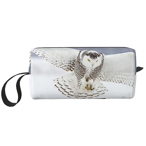 Make-up-Tasche für Frauen, Meerjungfrau-Fischschuppen-Druck, bedruckt, große Kapazität, Kosmetiktaschen, tragbare Kulturtasche, Reise-Aufbewahrung, Fliegende Eule, Einheitsgröße, Taschen-Organizer von XVBCDFG