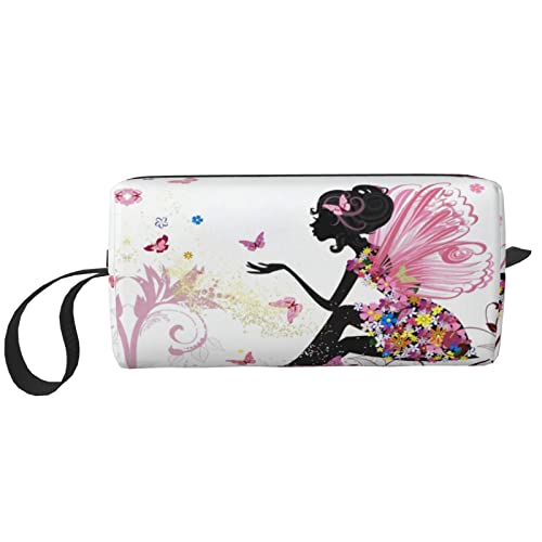 Make-up-Tasche mit Kakteen und tropischen Pflanzen für Frauen, tragbare Kosmetiktasche mit Reißverschluss, Reise-Kultur-Organizer-Tasche, Kosmetiktasche mit Blumen und Schmetterlingen, Einheitsgröße, von XVBCDFG