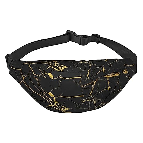 Meerschweinchen Reise Laufen Große Crossbody Tasche Herren und Damen Sport Hüfttasche Crossbody Tasche, Schwarz Gold Marmor, Einheitsgröße, Lässiger Tagesrucksack von XVBCDFG