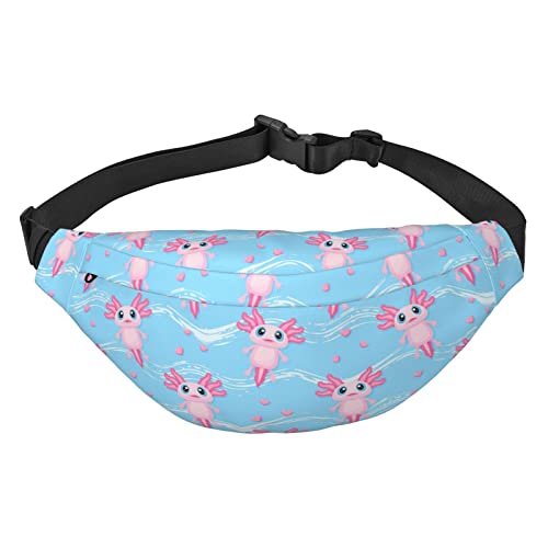 Nette Axolotl Kawaii Muster Taille Packs Einstellbare Casual Taille Tasche Pack Wandern Gürtel Taille Packs, Siehe Abbildung, Einheitsgröße, Lässiger Tagesrucksack von XVBCDFG