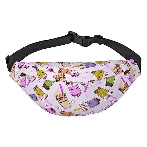 Nette Cartoon Bubble Tea Muster Taille Packs Einstellbare Casual Taille Tasche Pack Wandern Gürtel Taille Packs, Siehe Abbildung, Einheitsgröße, Lässiger Tagesrucksack von XVBCDFG