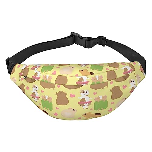 Nette Cartoon Meerschweinchen Muster Taille Packs Einstellbare Casual Taille Tasche Pack Wandern Gürtel Taille Packs, Siehe Abbildung, Einheitsgröße, Lässiger Tagesrucksack von XVBCDFG