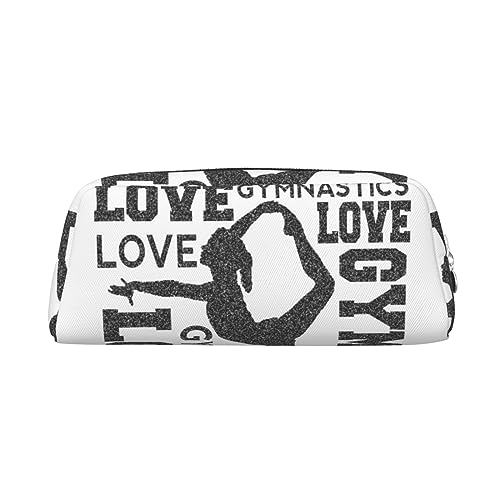 New Love Gymnastik-Make-up-Tasche, Leder, Federmäppchen, Reise-Kulturbeutel, Kosmetiktasche, tägliche Aufbewahrungstasche für Frauen, silber, Einheitsgröße, Taschen-Organizer von XVBCDFG