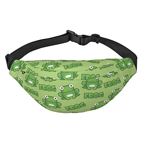 Niedliche Cartoon Frosch Muster Taille Pack für Männer Frauen Einstellbare Gürtel Fanny Taille Tasche Rave Mode Pack Bauchtasche Reise Geldbörsen, Siehe Abbildung, Einheitsgröße, Lässiger von XVBCDFG