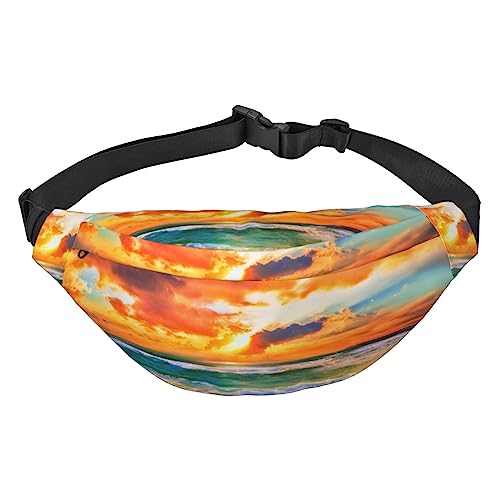 Ocean Rainbow Beach Sunset or Sunrise Fanny Pack Unisex Water Resistant Waist Bag Pack Lightweight Belt Bag for Travel Sports Hiking, Siehe Abbildung, Einheitsgröße, Lässiger Tagesrucksack von XVBCDFG