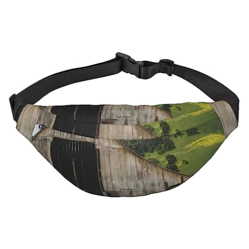 Old Wooden Barn with Rusted Tractor Fanny Pack Unisex Water Resistant Waist Bag Pack Lightweight Belt Bag for Travel Sports Hiking, Siehe Abbildung, Einheitsgröße, Lässiger Tagesrucksack von XVBCDFG