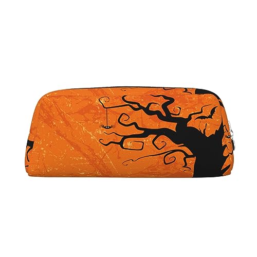 Orange Halloween Party Make-up Tasche Leder Federmäppchen Reise Kulturbeutel Kosmetiktasche Täglich Aufbewahrungstasche für Frauen, silber, Einheitsgröße, Taschen-Organizer von XVBCDFG