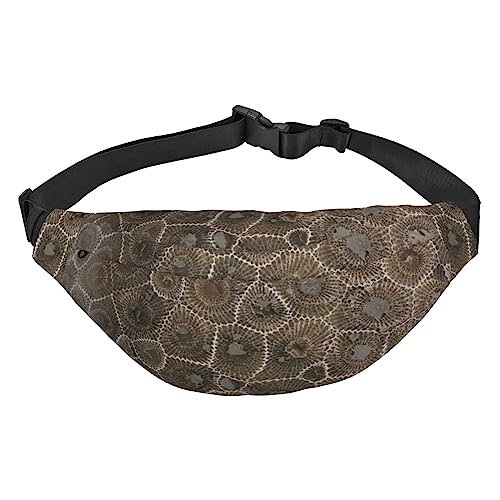 Petoskey Stone Bauchtasche für Herren und Damen, Gürteltasche, verstellbare Hüfttasche für Reisen, Spazierengehen, Laufen, Bauchtaschen, Schwarz , Einheitsgröße, Lässiger Tagesrucksack von XVBCDFG