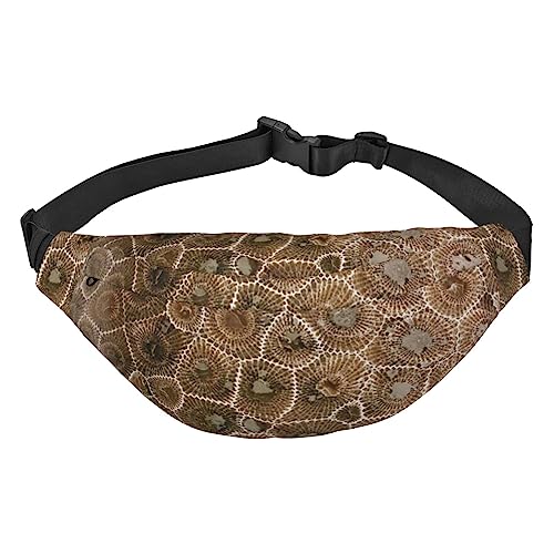 Petoskey Stone Bauchtasche für Herren und Damen, Gürteltasche, verstellbare Hüfttasche für Reisen, Spazierengehen, Laufen, Bauchtaschen, Schwarz , Einheitsgröße, Lässiger Tagesrucksack von XVBCDFG