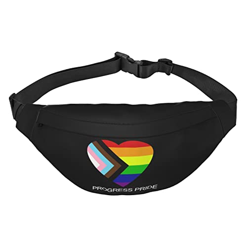 Progress Pride Flagge Regenbogen Homosexuell Lesben Transgender Bisexuell LGBTQ Taille Pack für Männer Frauen Verstellbarer Gürtel Fanny Hüfttasche Rave Fashion Pack Bauchtasche Reise Geldbörsen, von XVBCDFG