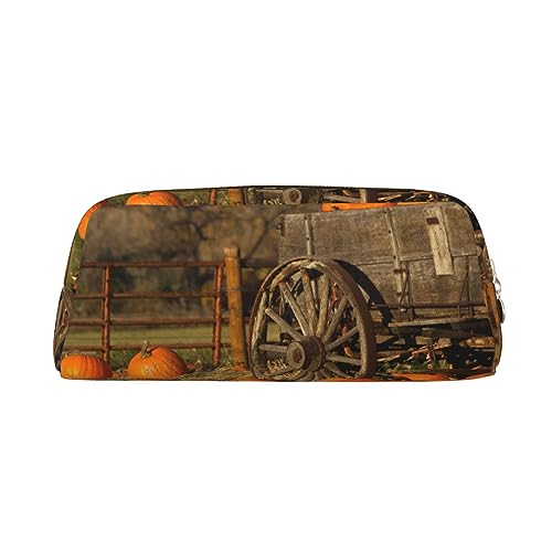 Pumpkins Trolley Make-up Tasche Leder Federmäppchen Reise Kulturbeutel Kosmetiktasche Täglich Aufbewahrungstasche für Frauen, gold, Einheitsgröße, Taschen-Organizer von XVBCDFG