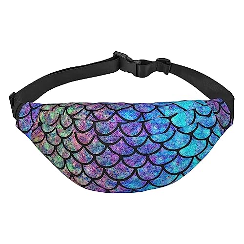 Rainbow Mermaid Scale Waist Pack for Men Women Adjustable Belt Fanny Waist Bag Rave Fashion Pack Bum Bag Travel Pursemen, Siehe Abbildung, Einheitsgröße, Lässiger Tagesrucksack von XVBCDFG