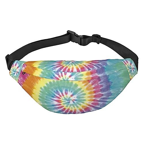 Tie Dye Muster Taille Pack für Männer Frauen Verstellbarer Gürtel Fanny Hüfttasche Rave Fashion Pack Bauchtasche Reise Geldbörsen, Siehe Abbildung, Einheitsgröße, Lässiger Tagesrucksack von XVBCDFG